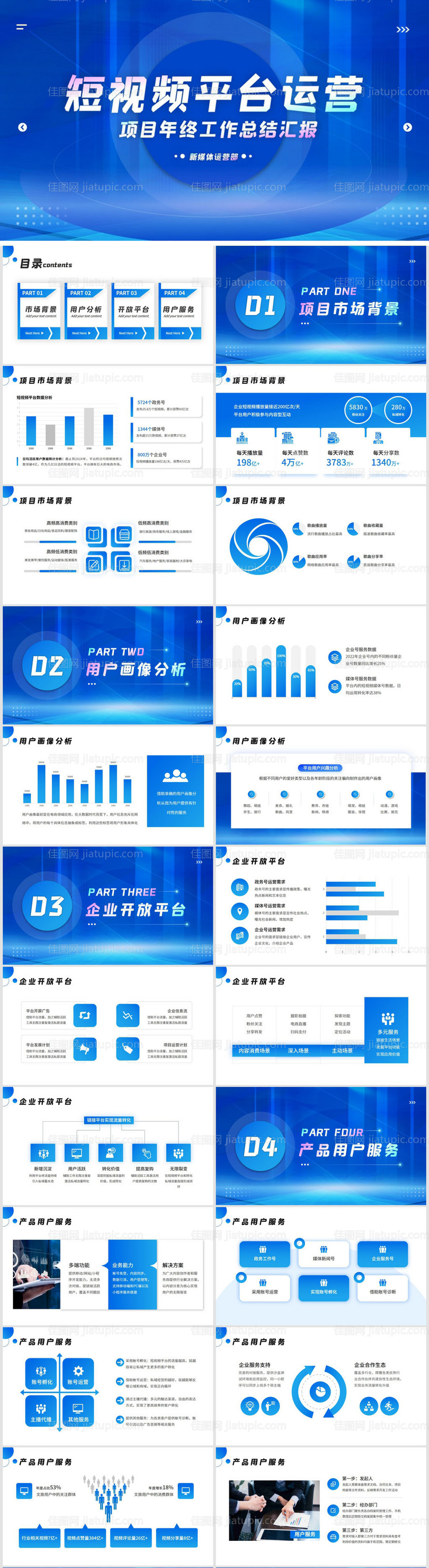 短视频直播项目汇报PPT-源文件